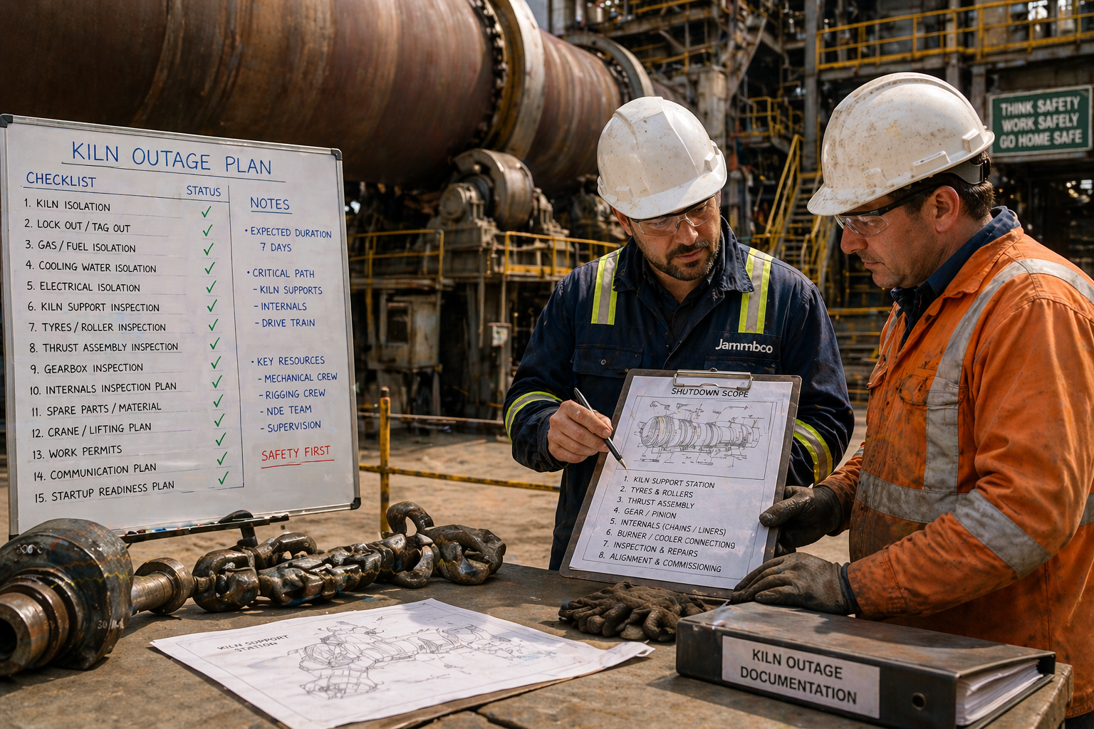 Rotary-kiln-outage-checklist-inspection-before-shutdown