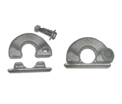 Four-inch rotary kiln hanger assembly for heavy-duty industrial applications.